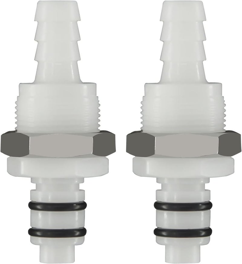 BBTUS 2PCS 1/4" 3/8" 5/16" Plastic Tube in-line Hose Quick Connector with Shut-Off valve, Panel Mounting Quick Release Coupling, Male Quick Connect Barbed Fittings (2x Male Connector) - Image 1